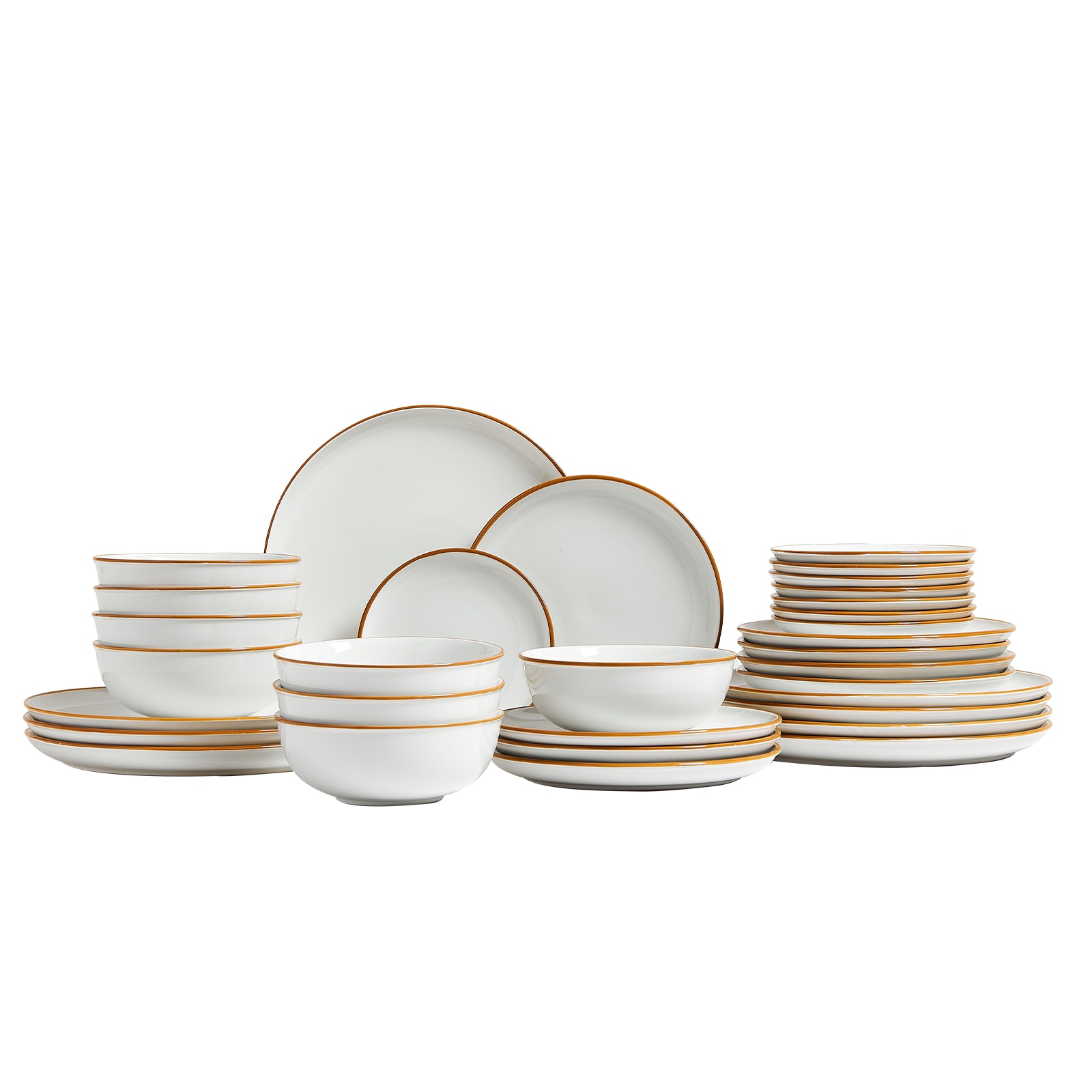 Ceramic Dinnerware Set For 8 People, White Tableware Collection_voghion.com